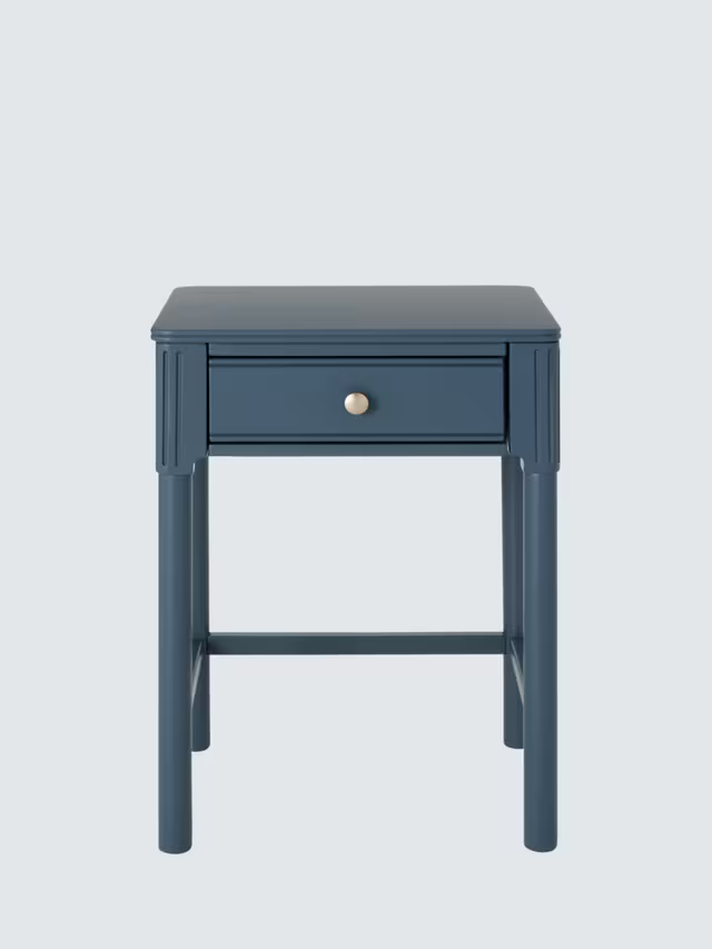 John Lewis Pillar 1 Drawer Bedside Table, Blue