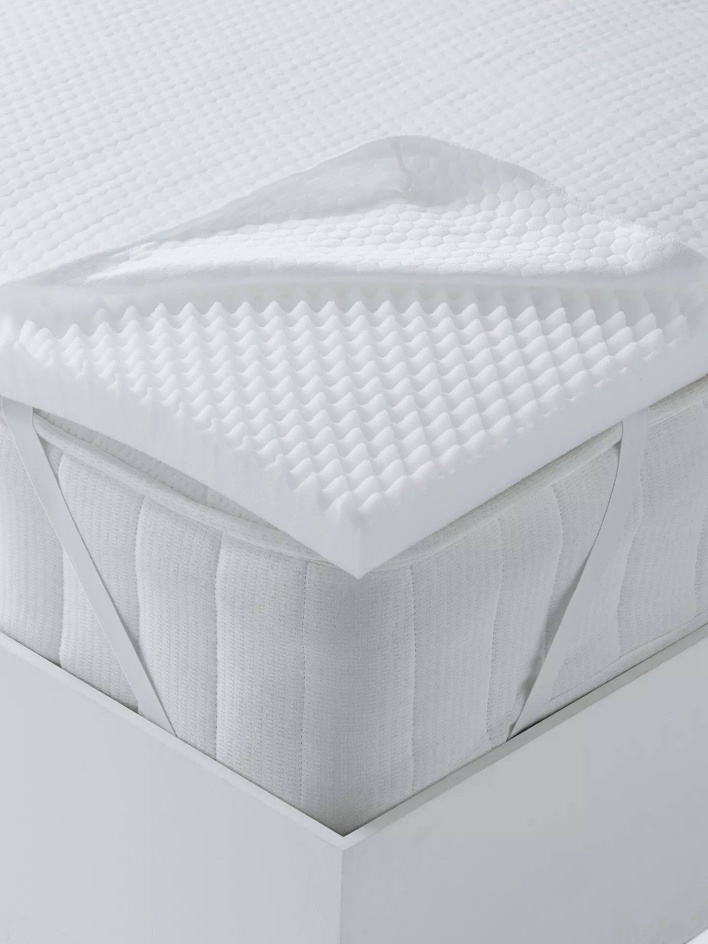John Lewis Specialist Support 5-Zone Aurora® Foam Mattress Topper, White, Super King