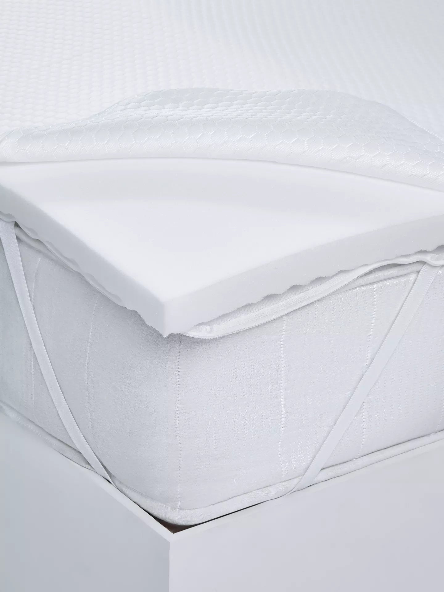 John Lewis Specialist Support 5-Zone Aurora® Foam Mattress Topper, White, Super King