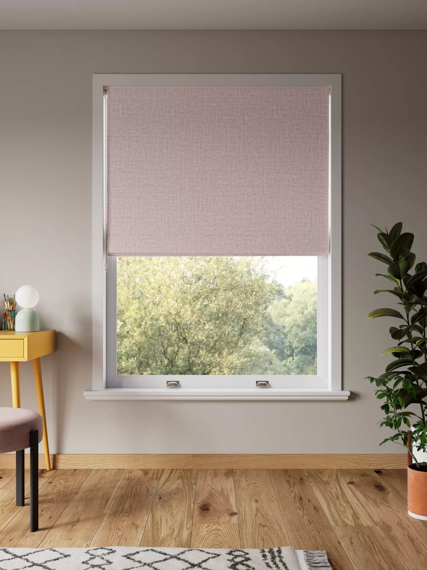John Lewis Textured Weave Ash Rose Dimensions - W140cm x 26m