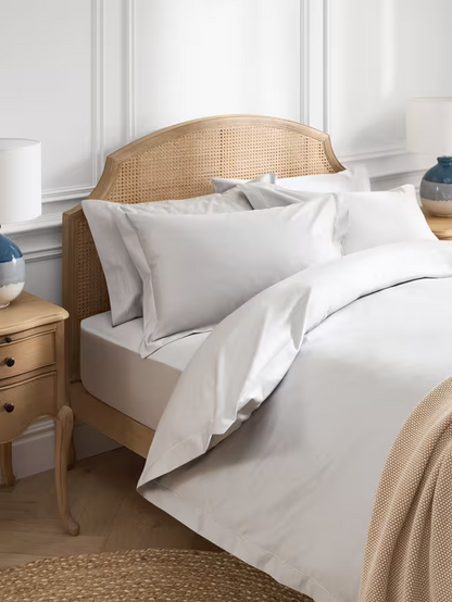 John Lewis Egyptian Cotton Sateen 600 Thread Count Bedding, Light Grey, Double D dust list