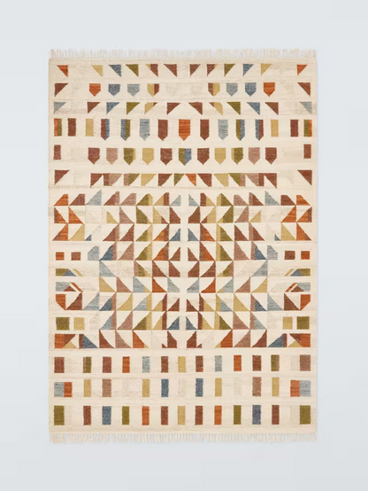 John Lewis Treble Flatweave Wool Rich Rug, Natural, L180 x W120cm