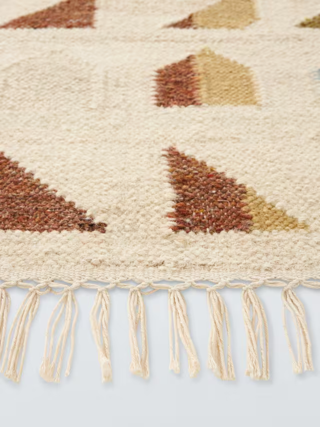 John Lewis Treble Flatweave Wool Rich Rug, Natural, L180 x W120cm