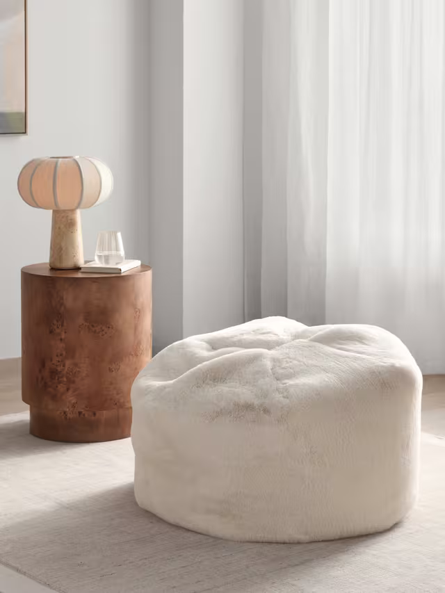 John Lewis Faux Fur Beanbag, Natural, John Lewis Faux Fur Beanbag, NaturalLIST OPEN BOX