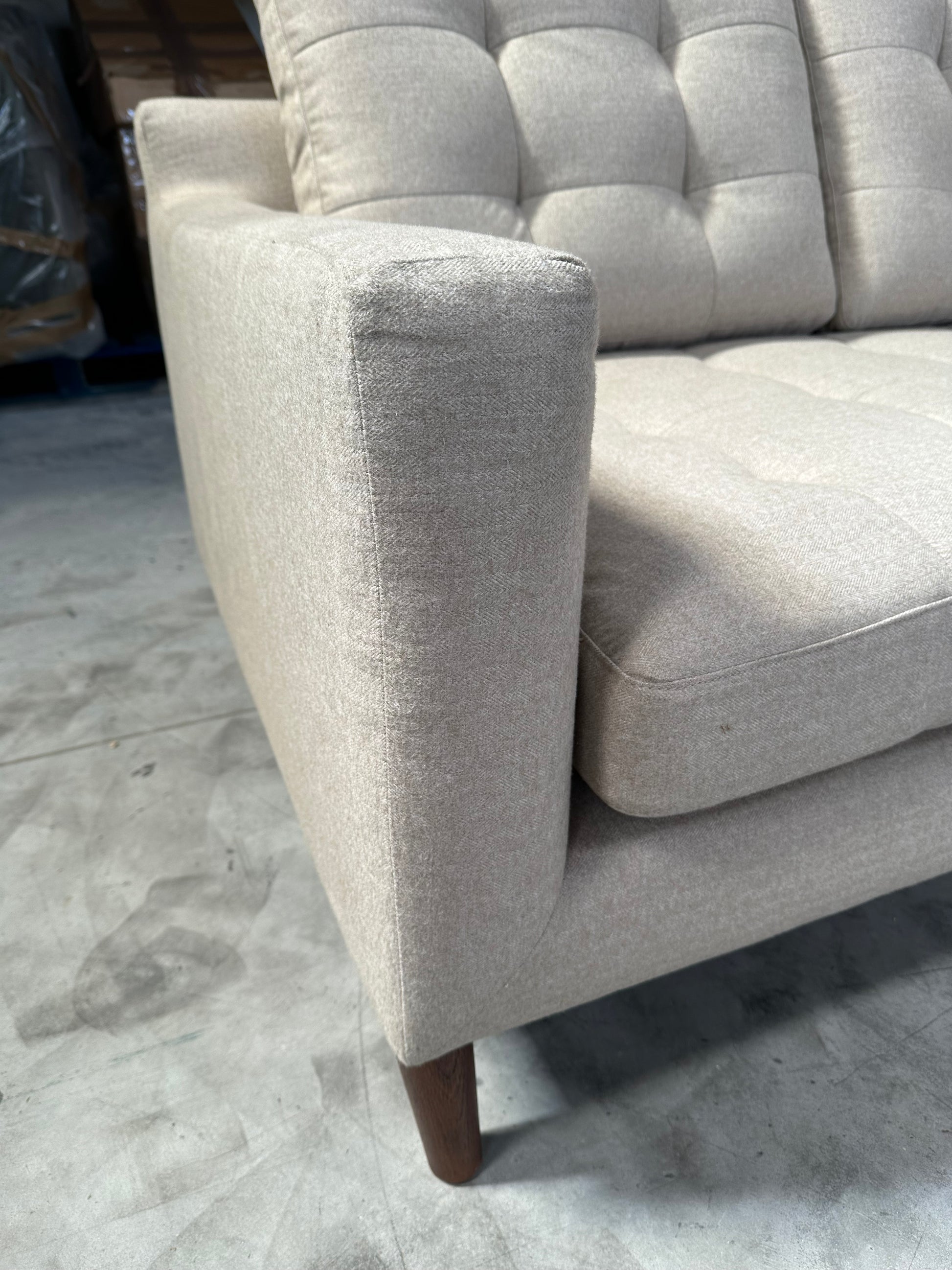 John Lewis Draper II Medium 2 Seater Sofa Brushed Tweed Natural