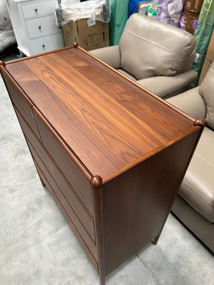 John Lewis Scandi 5 Drawer Wood Chest, Walnut Finish