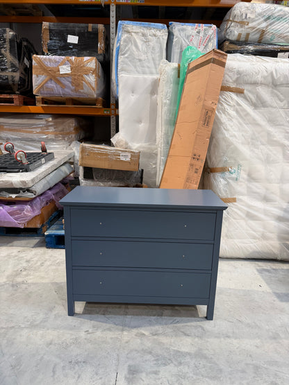 John Lewis Wilton 3 Drawer Chest, Denim Bluec