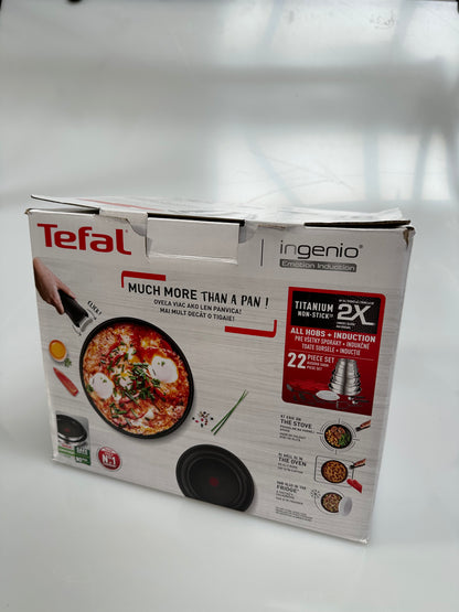 Tefal Ingenio Emotion Stainless Steel Pans, Lids & Utensils Set, 22 Piece