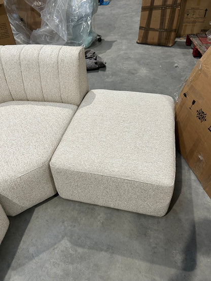 John Lewis Flow RHF Chaise End Sofa Easy Clean Soft Boucle Natural