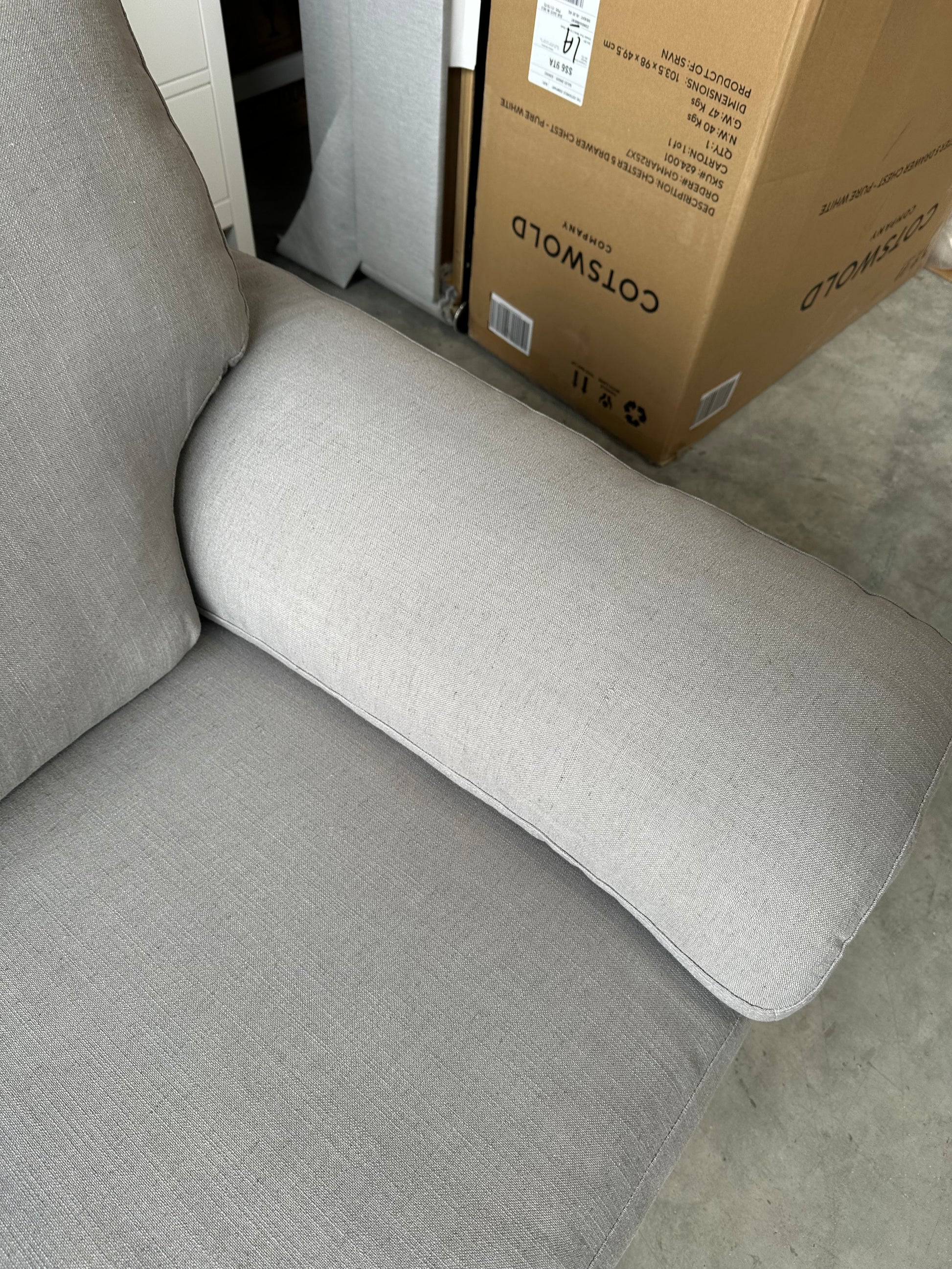 John Lewis Camden Large 3 Seater Sofa in Linen Storm Grey