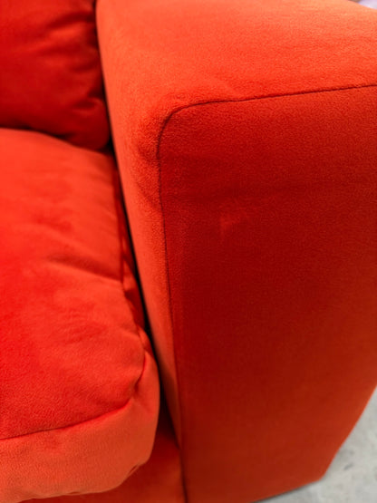 John Lewis Mellow LHF Corner Sofa  Plush Velvet Paprika Easy Clean