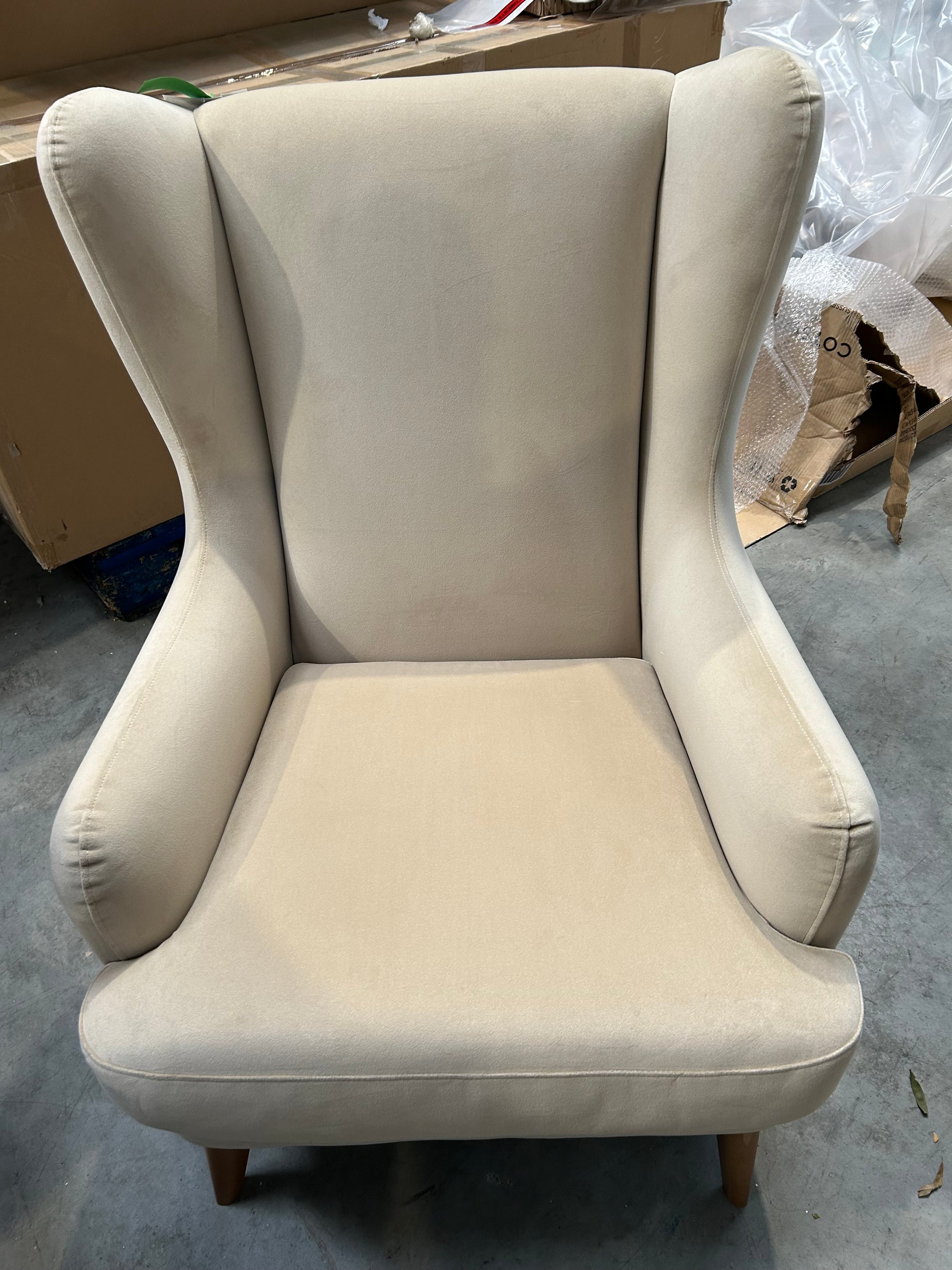 John Lewis Bergen II Armchair Easy Clean Eco Velvet Natural