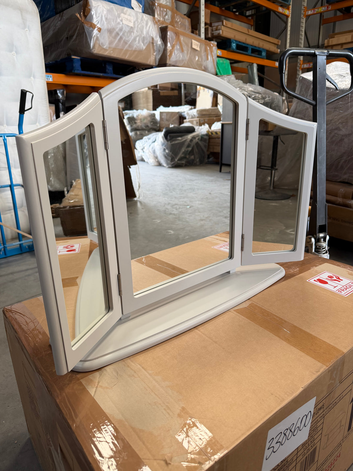 Laura Ashley Clifton Dressing Table Mirror, Dove Grey