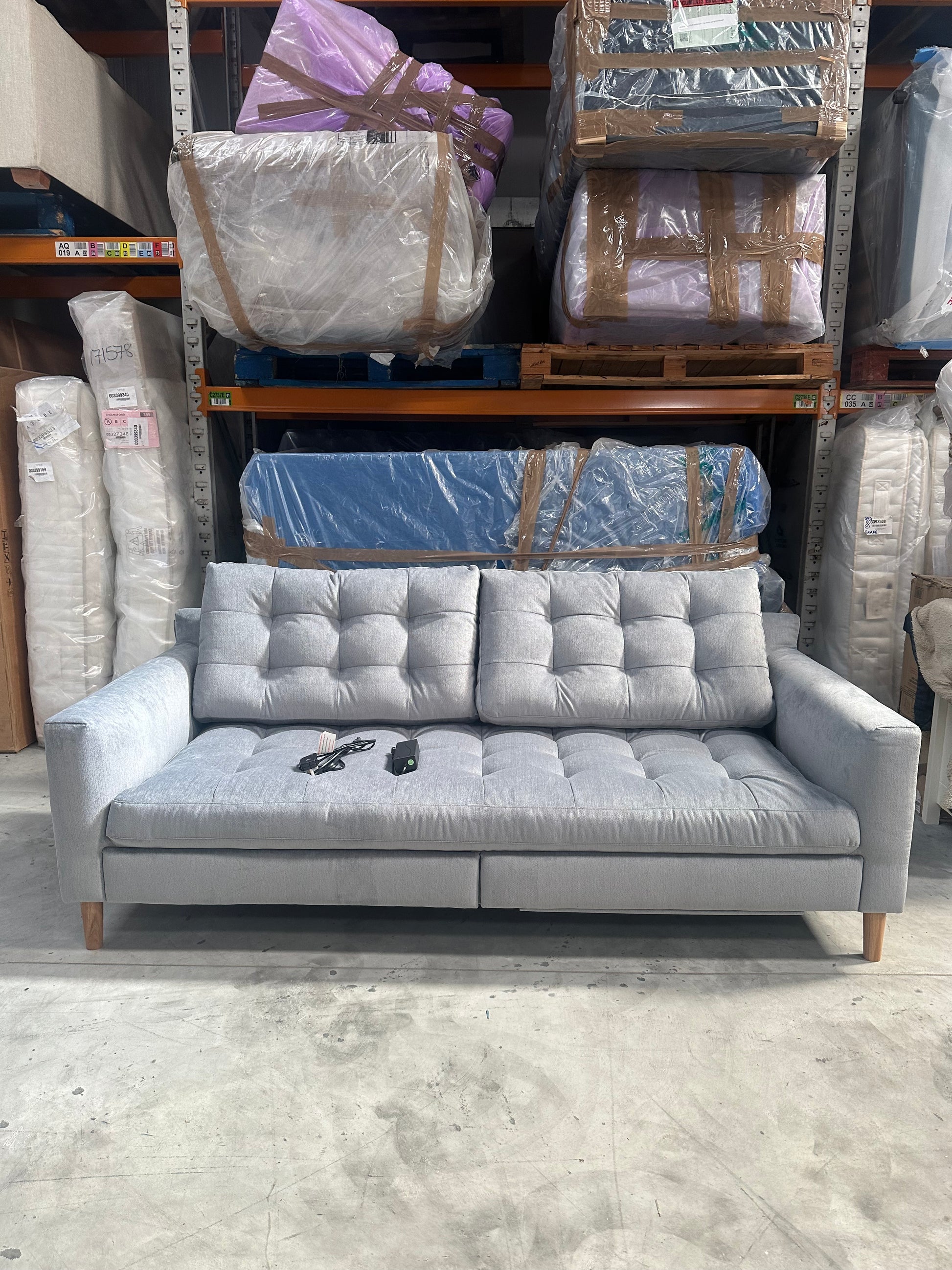 John Lewis Draper II Large Motion Sofa Easy Clean Ocean Blue