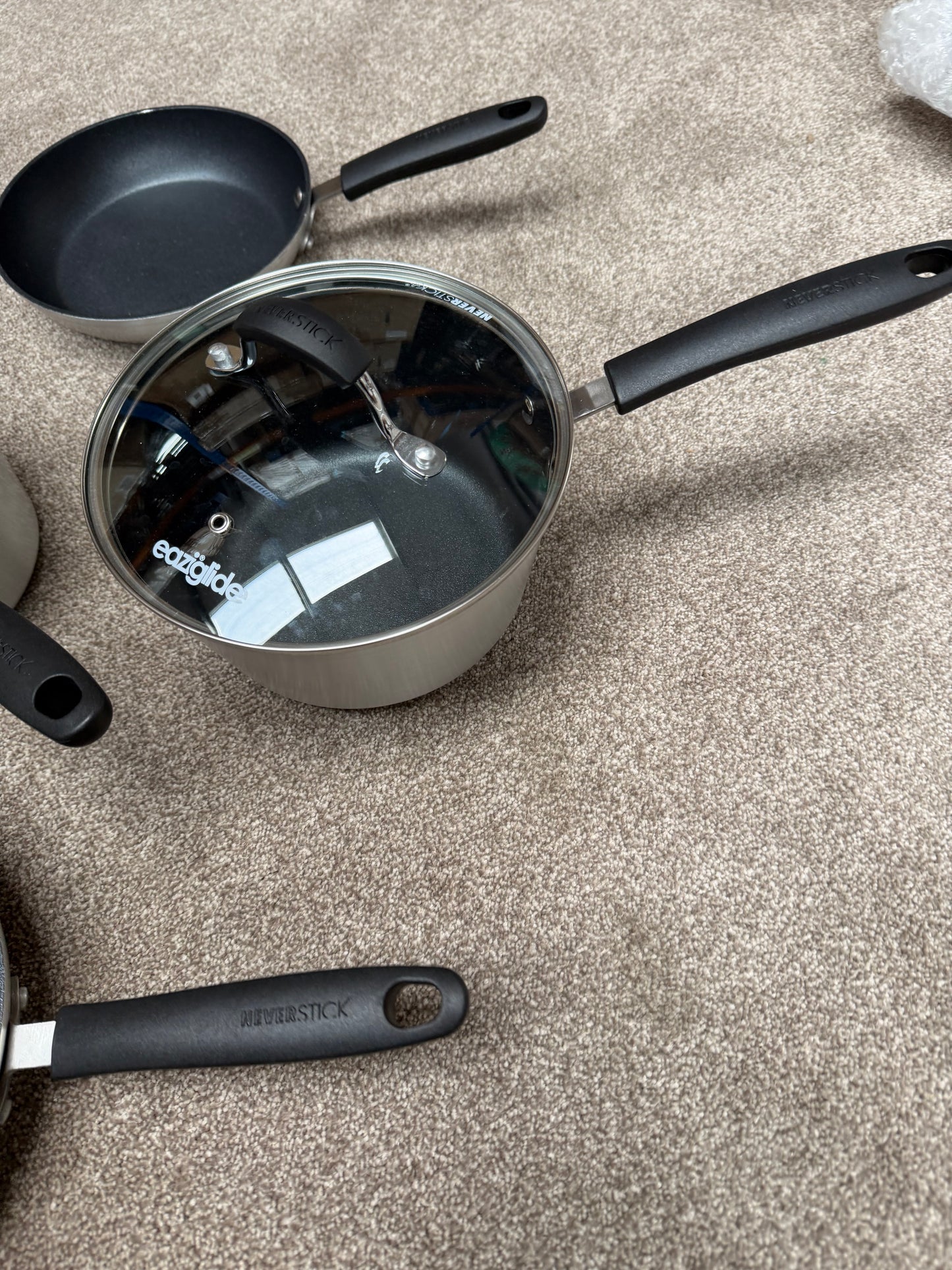Eaziglide Neverstick+ Aluminium Non-Stick Pan Set, 5 Piece LIST