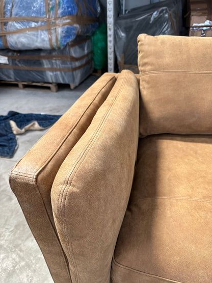 John Lewis Trim Large 3 Seater Leather Sofa, Light Leg, Demetra Tan
