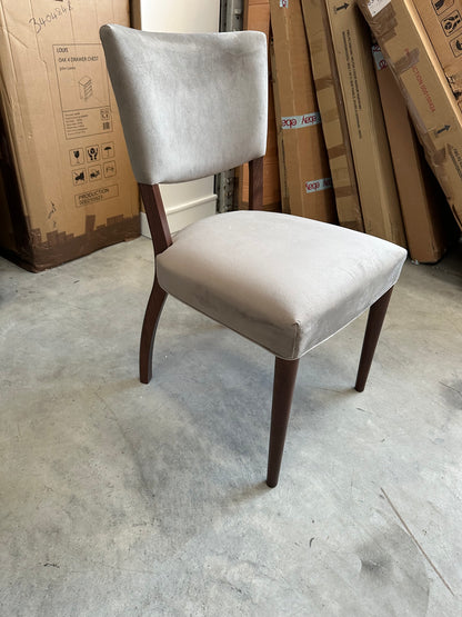 John Lewis Parisian Velvet Grey Dining Chair, FSC-Certified (Beech Wood)