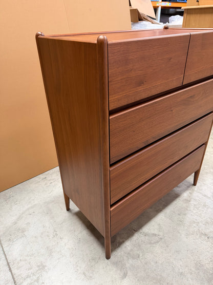 John Lewis Scandi 5 Drawer Wood Chest, Walnut Finish