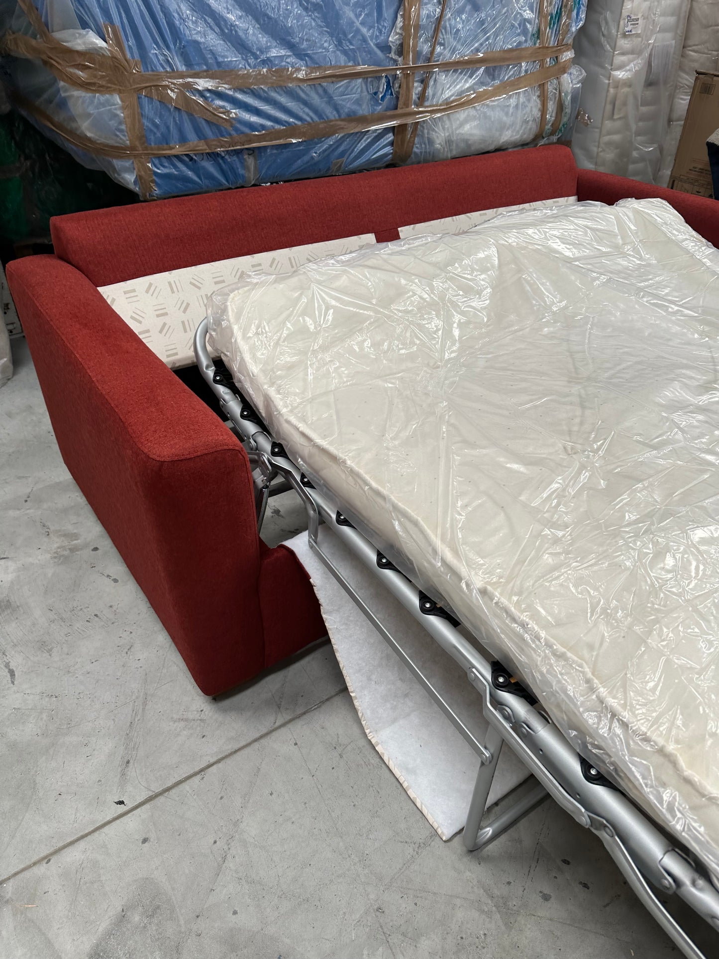 John Lewis Oliver II Sofa Bed Brushed Tweed Red