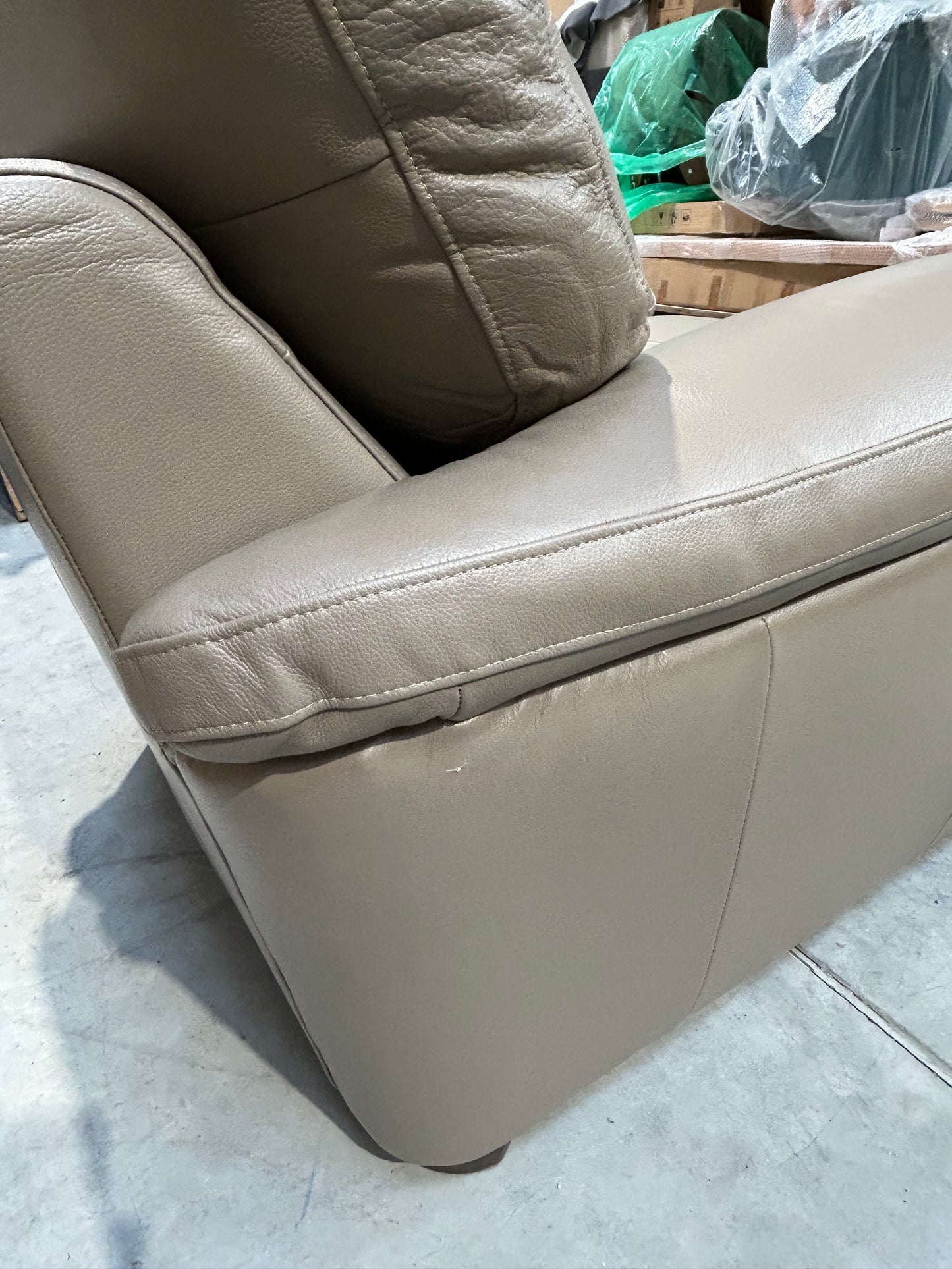 John Lewis Camden Leather Armchair, Dark Leg, Natural Putty