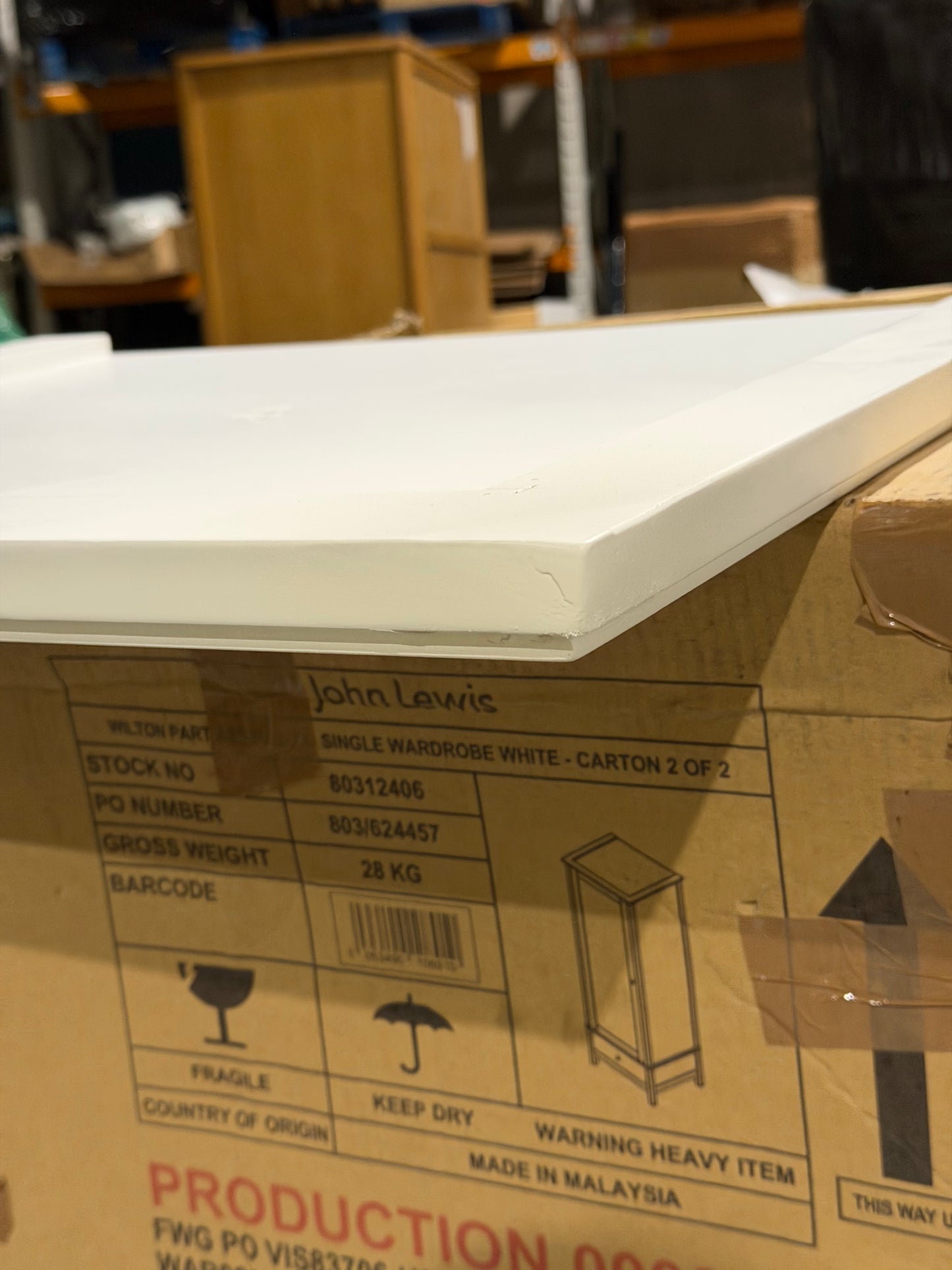 John Lewis Wilton Single Wardrobe, White