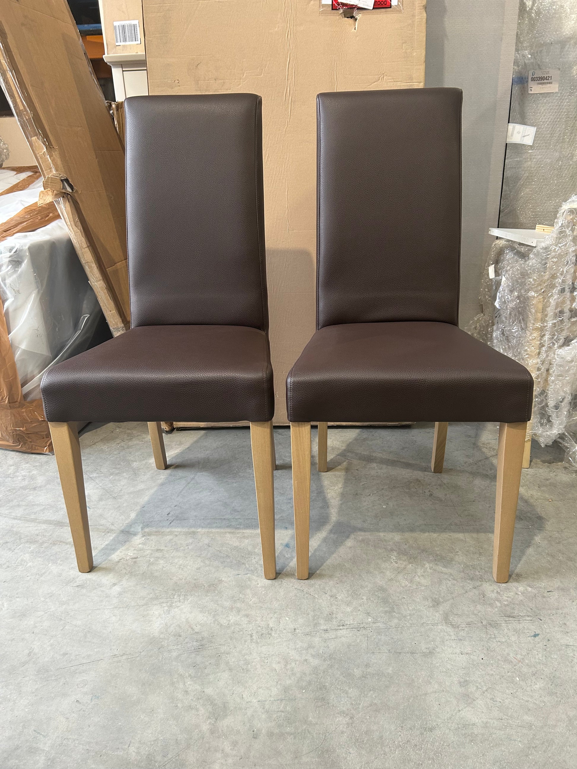 John Lewis Slender Faux Leather Dining Chairs Set of 2