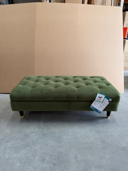 John Lewis Chester Footstool Velvet Green