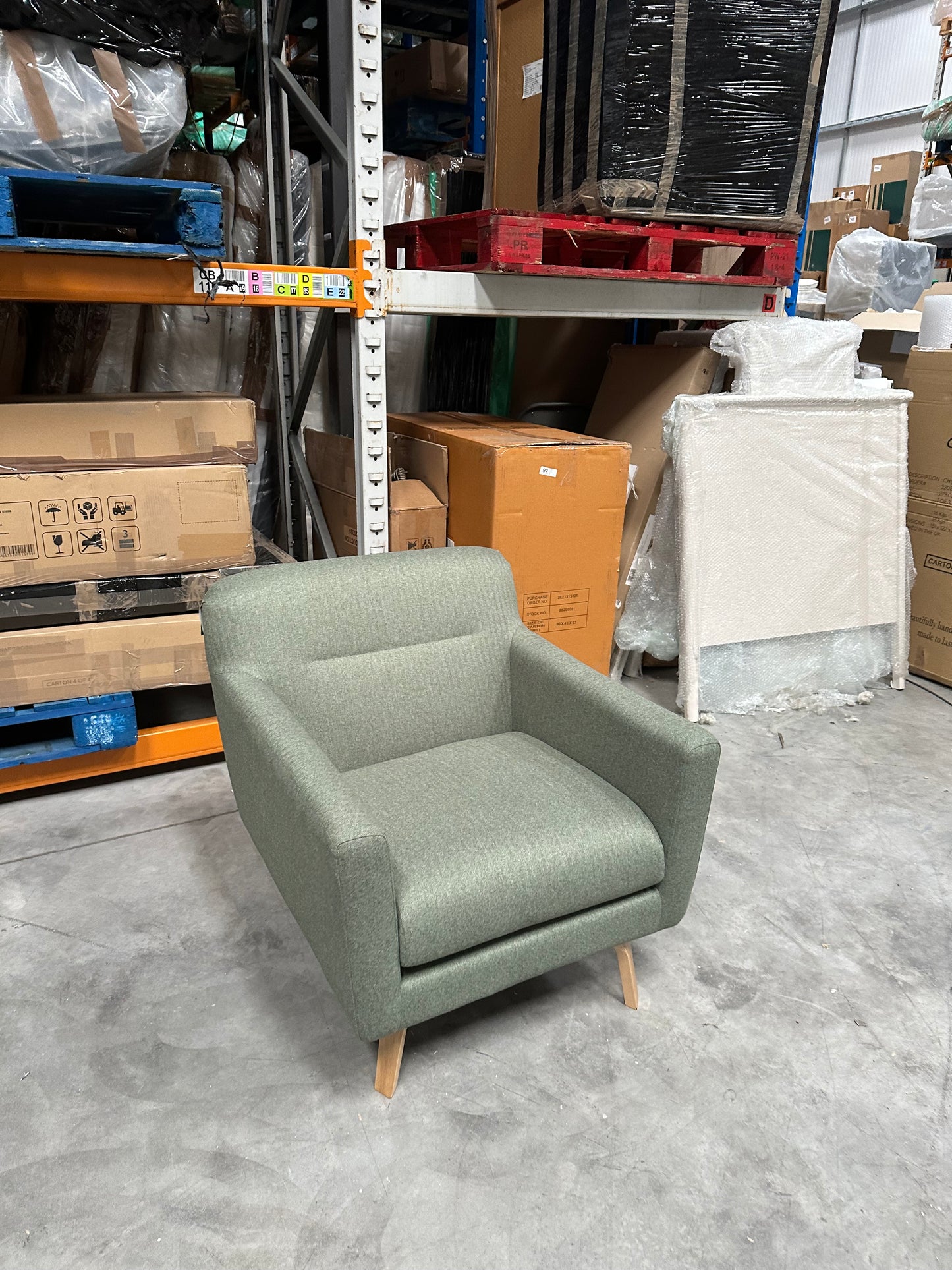 John Lewis Archie II Armchair Brushed Tweed Green