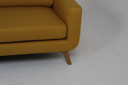 John Lewis Barbican Medium 2 Seater Sofa, Light Leg in Tweed Mustard