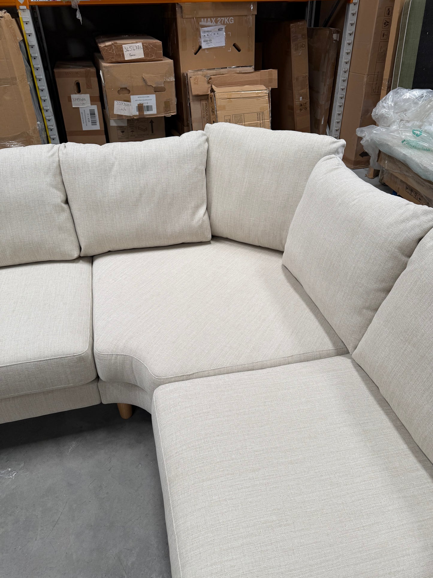 John Lewis Harbour Corner Sofa, Light Leg, Aquaclean Matilda Natural