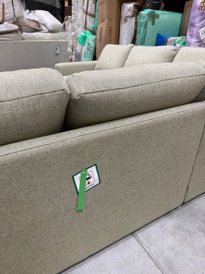 John Lewis Oliver Corner Sofa Light Leg Aquaclean Aston Green