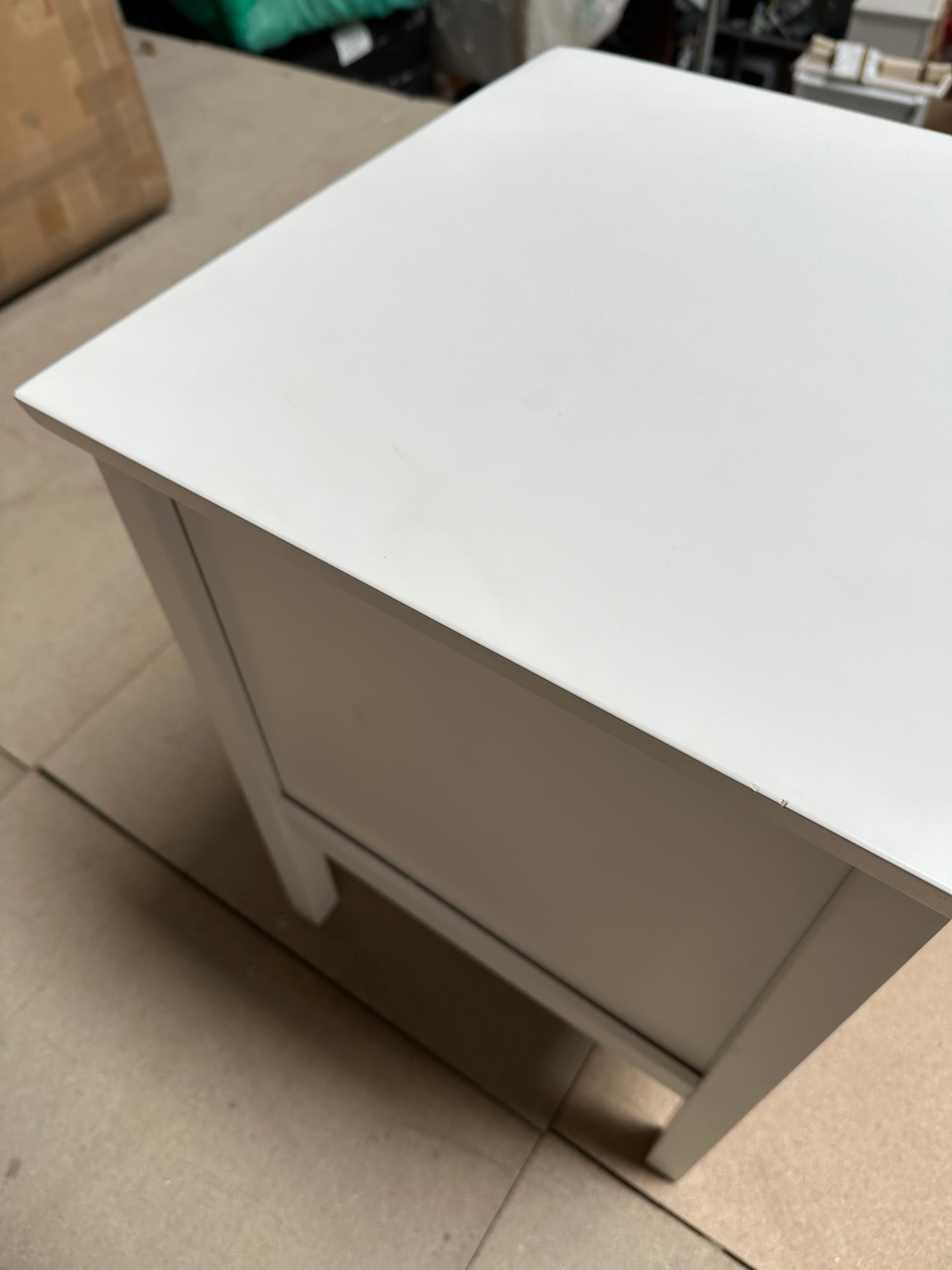 John Lewis White ANYDAY Wilton 2 Drawer Bedside Cabinet