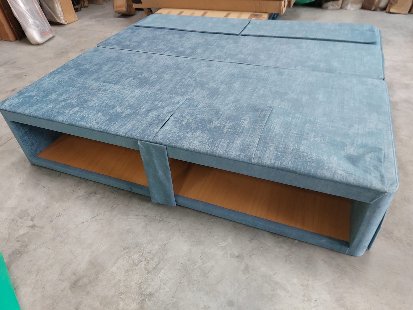 Hypnos HideAway™ Upholstered Divan Base, Super King Size Premium Range Material Blue