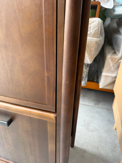 John Lewis Mid Century Shoe Cabinet, 2 Tier, Natural Honey