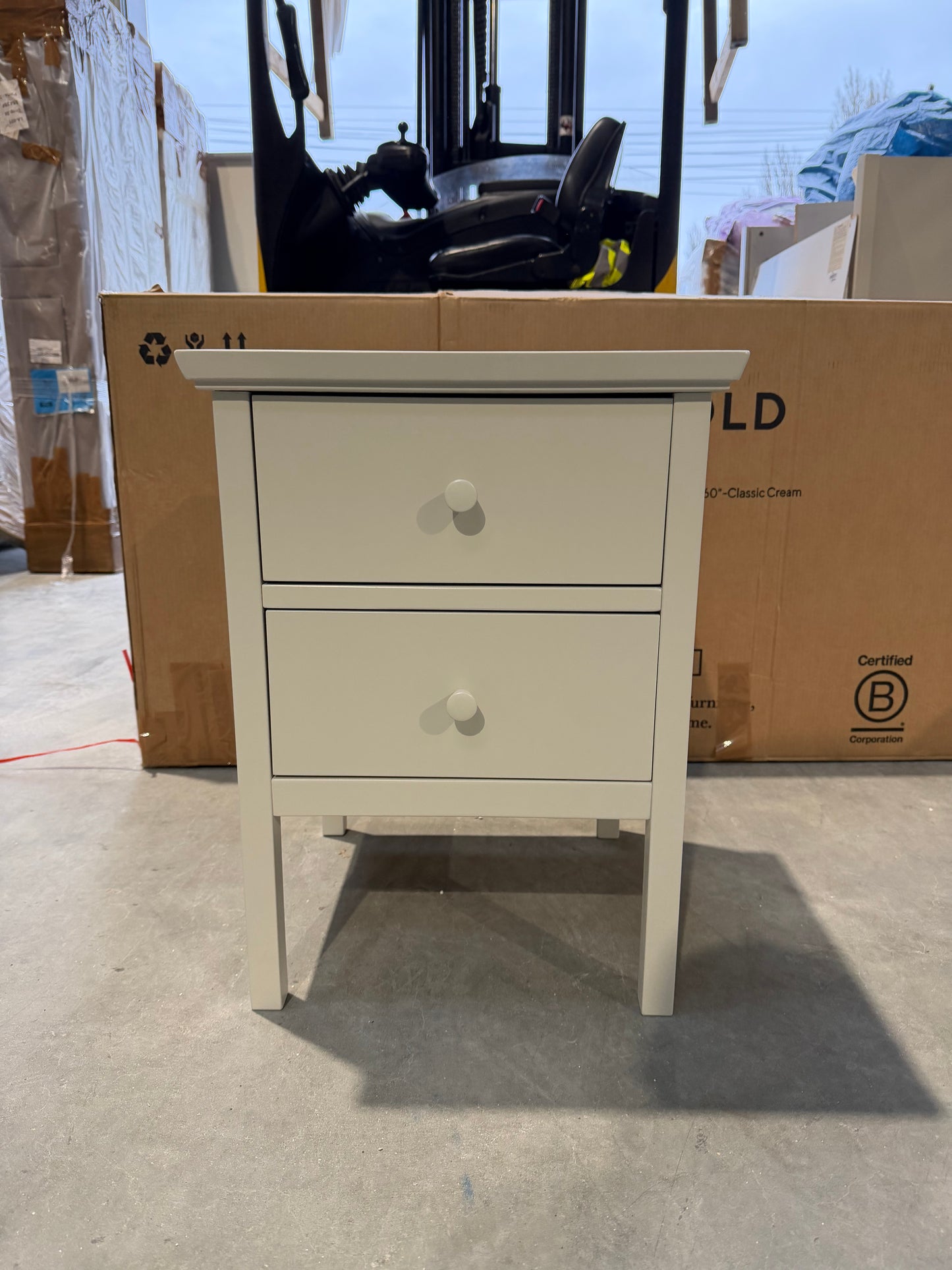 John Lewis Wilton 2 Drawer Bedside Cabinet, Linen