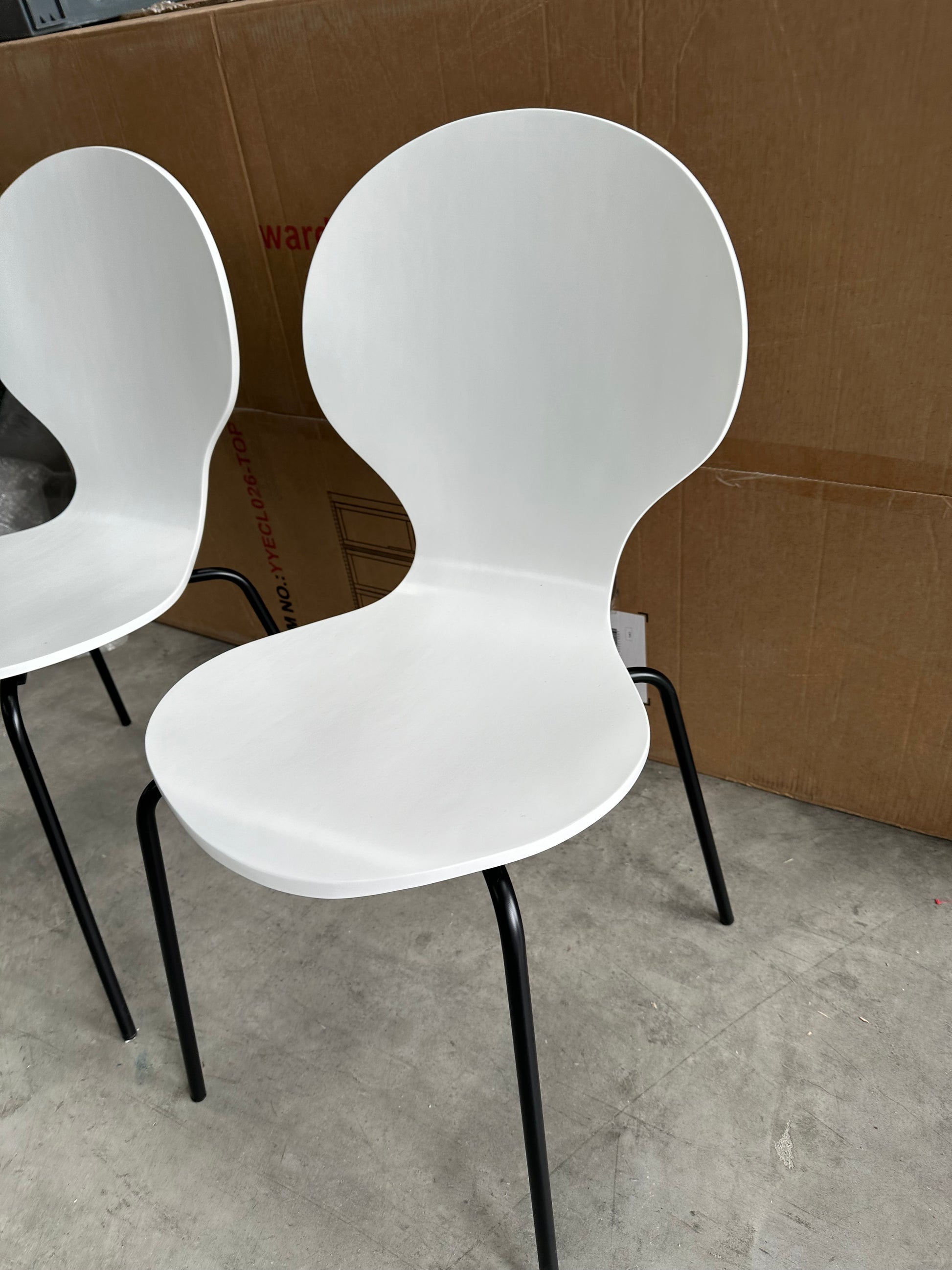 John Lewis Crescent Dining Chairs, White, Set of 4