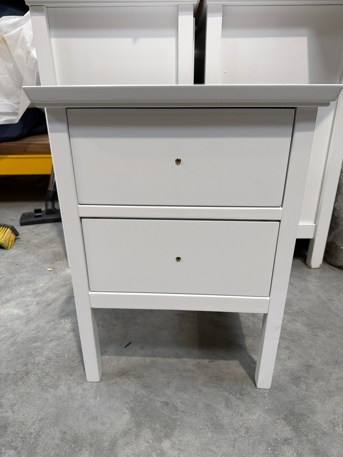 John Lewis White Wilton 2 Drawer Bedside Storage Cabinet Bedroom