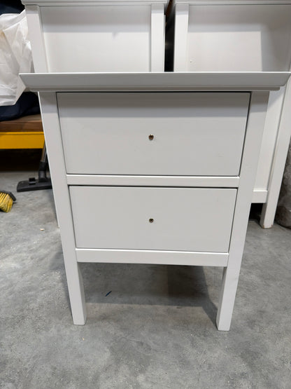 John Lewis White Wilton 2 Drawer Bedside Storage Cabinet Bedroom