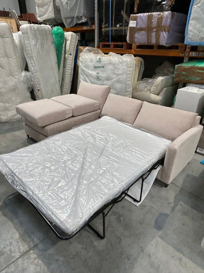 John Lewis Bailey II RHF Chaise End Sofabed Titan  Natural
