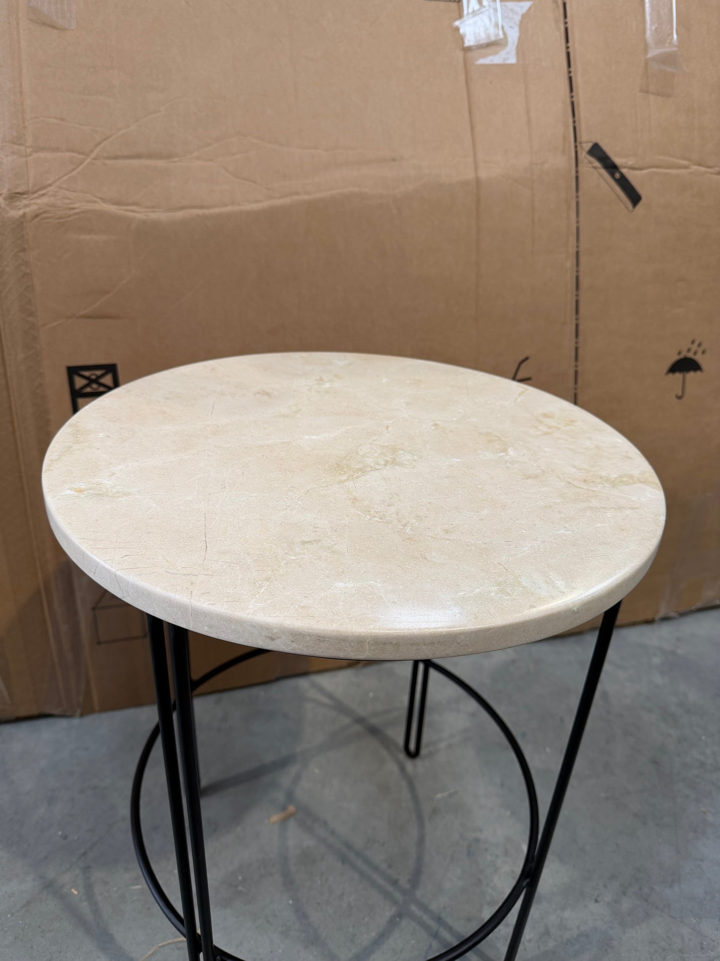 John Lewis Pin Side Table, Natural/Black