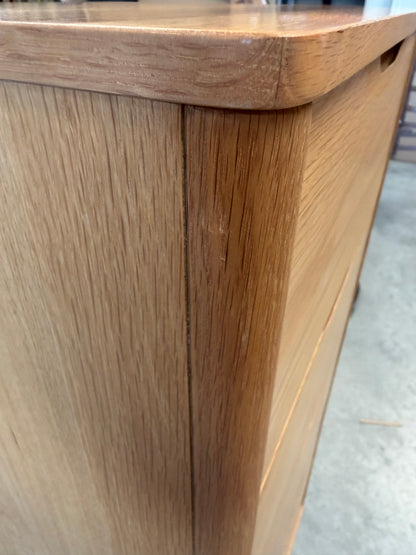 John Lewis Bow 5 Drawer Tallboy Chest, Natural Storage