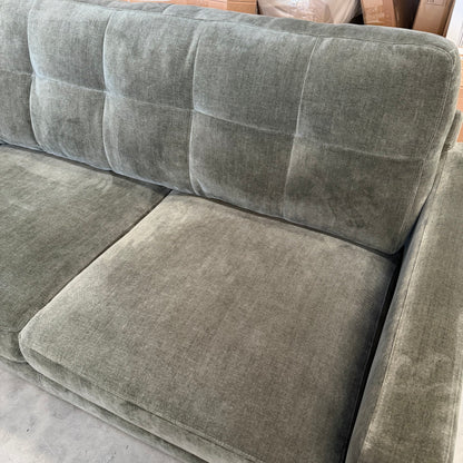 John Lewis Barbican Medium 2 Seater Sofa Plush Chenille Moss Green Easy Clean