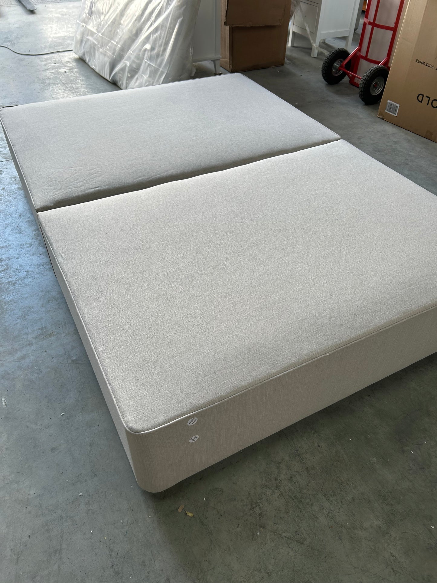 John Lewis Pocket Sprung Divan Base Double Cotton Effect Beige