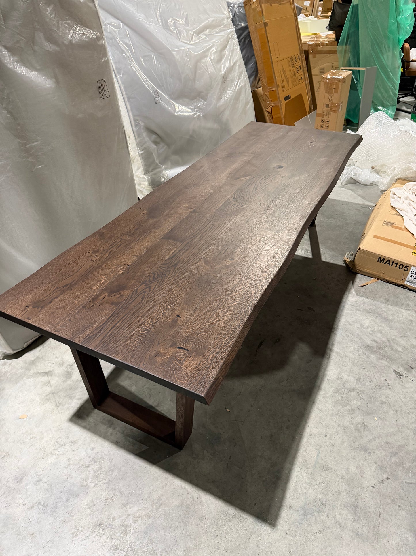 John Lewis Albury Dining Table Natural Edge Solid Oak Dark Oil 280 x 100