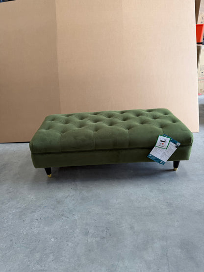 John Lewis Chester Footstool Velvet Green