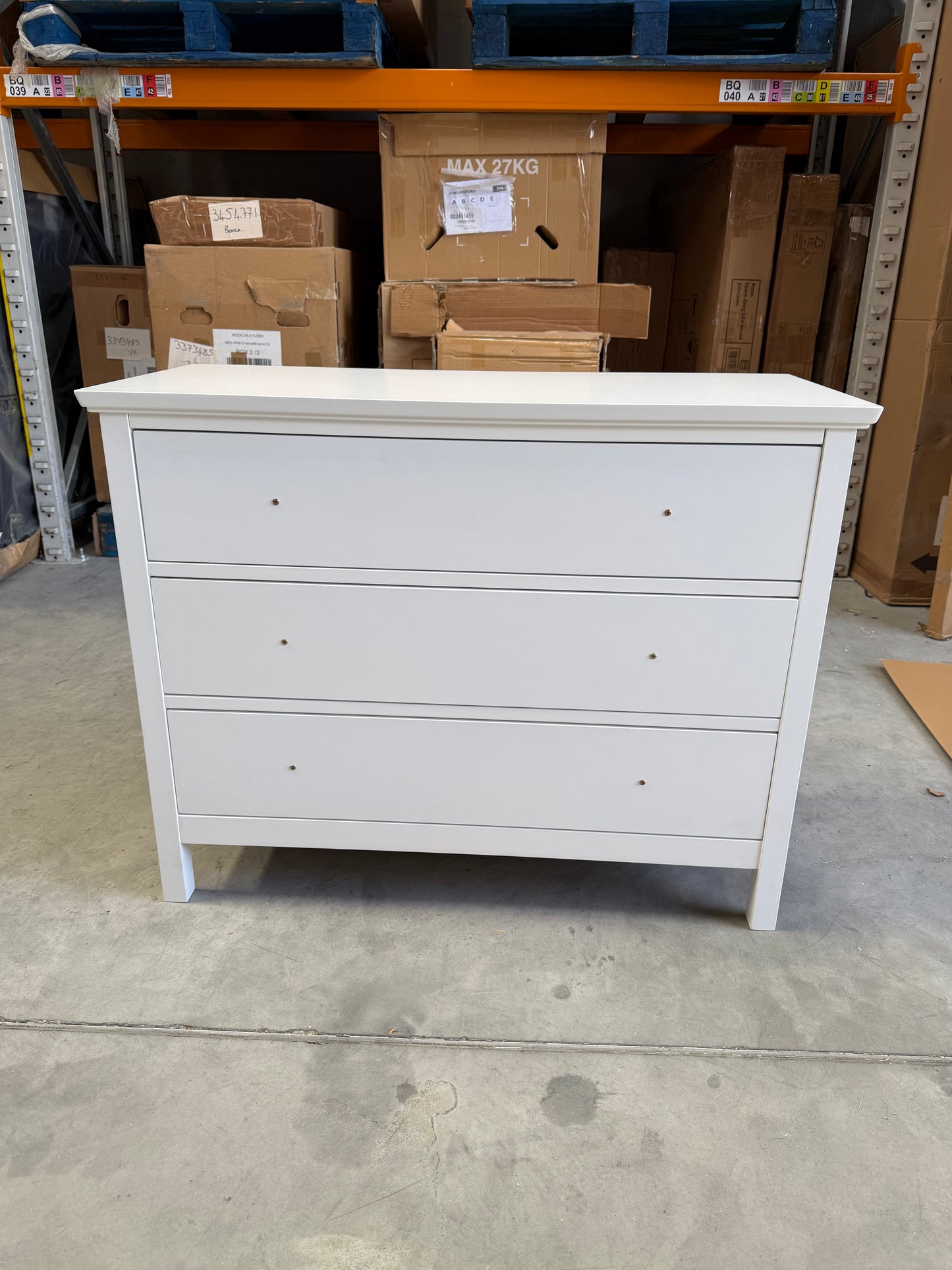 John Lewis Wilton 3 Drawer Chest White