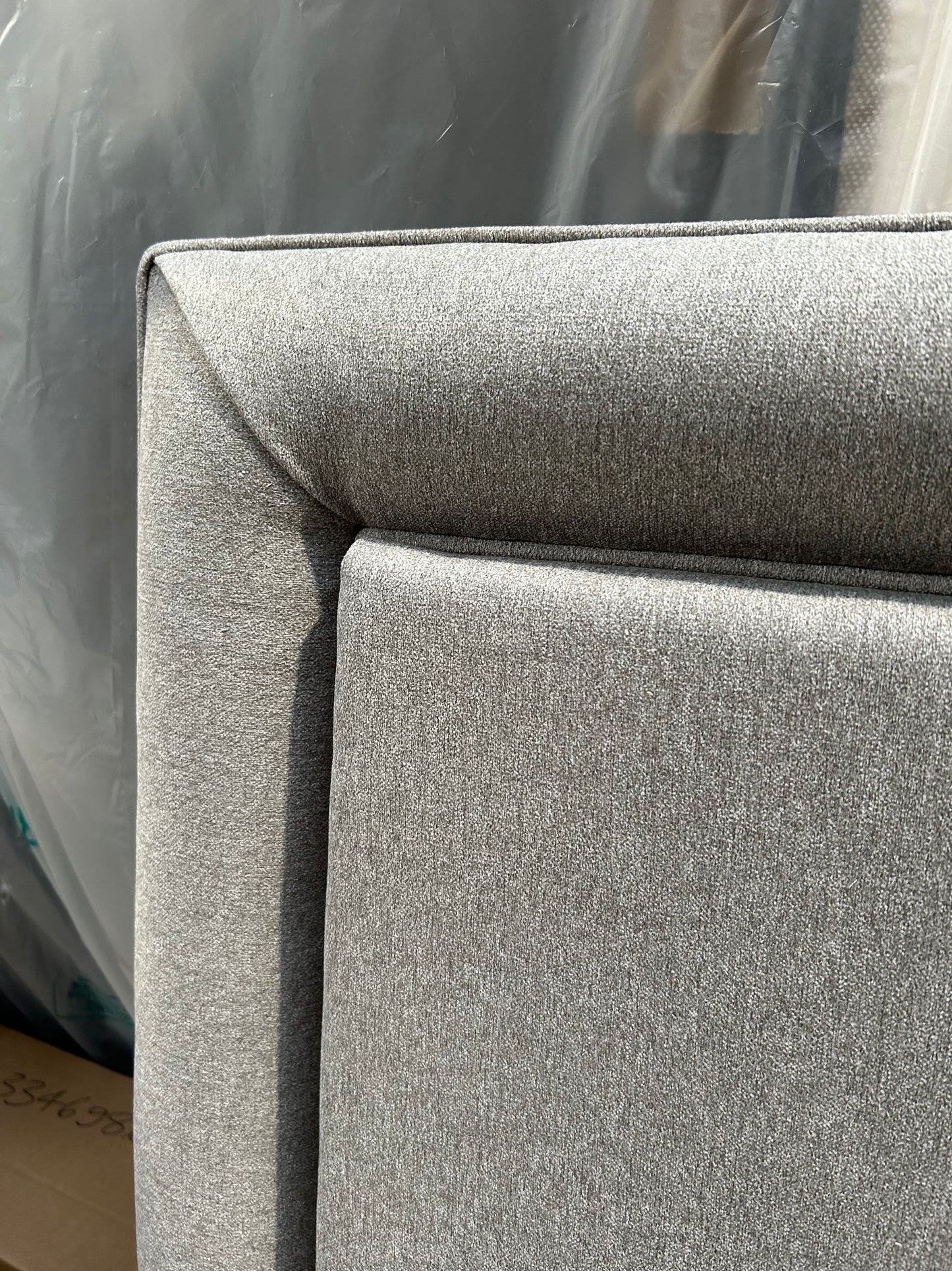 Sealy Beetham Full Height Upholstered Headboard, Super King Size, Silver Fox