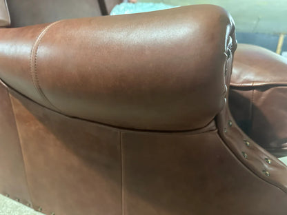 John Lewis Saddle Leather Armchair, Dark Leg, Darwin Dark Brown