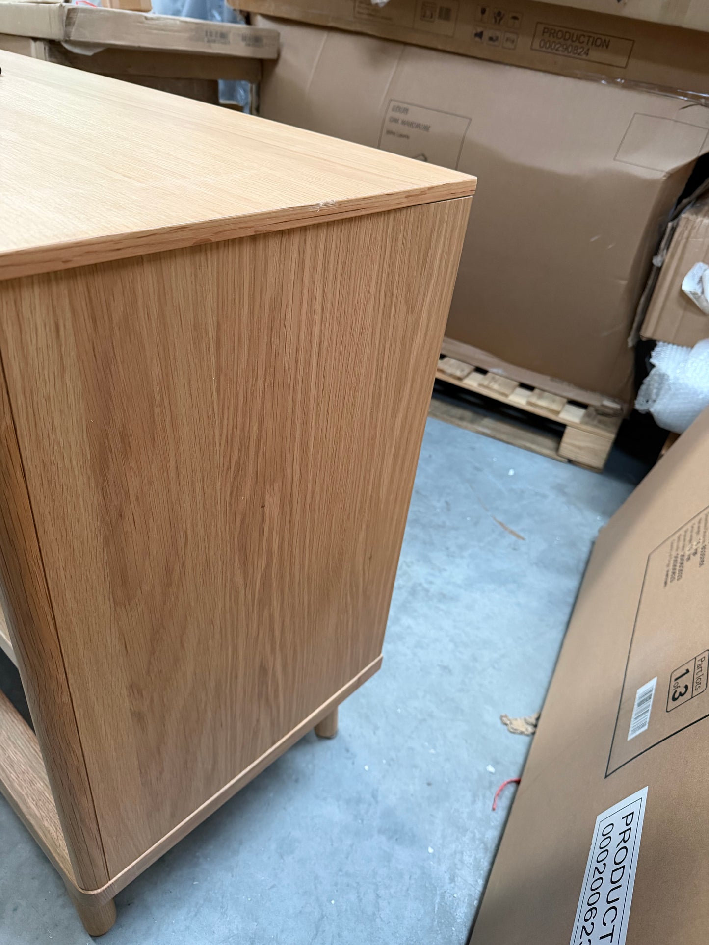 John Lewis Bow 6 Drawer Chest, Natural