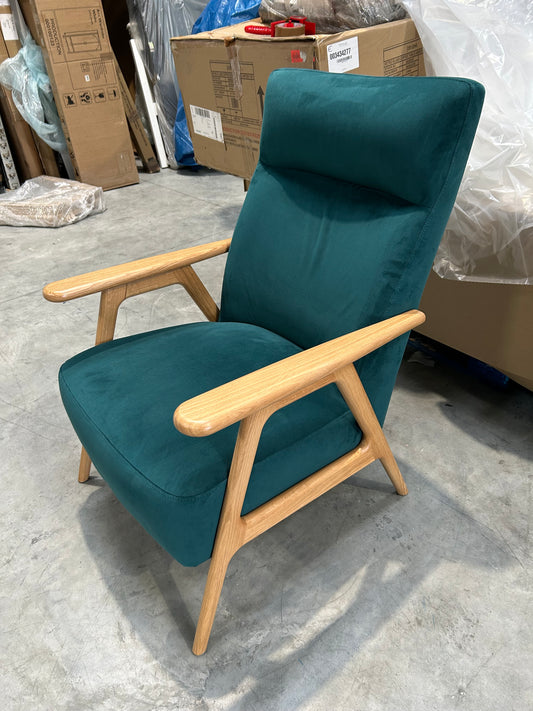 John Lewis Hendricks High Back Accent Chair Easy Clean Plush Velvet Teal